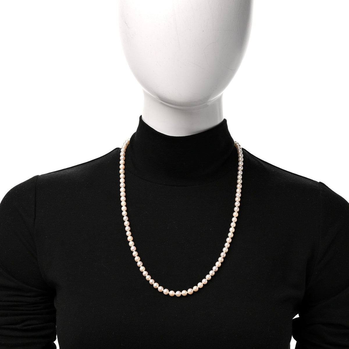 Mikimoto 18K Yellow Gold Akoya Cultured Pearl 5-6mm Strand Necklace
