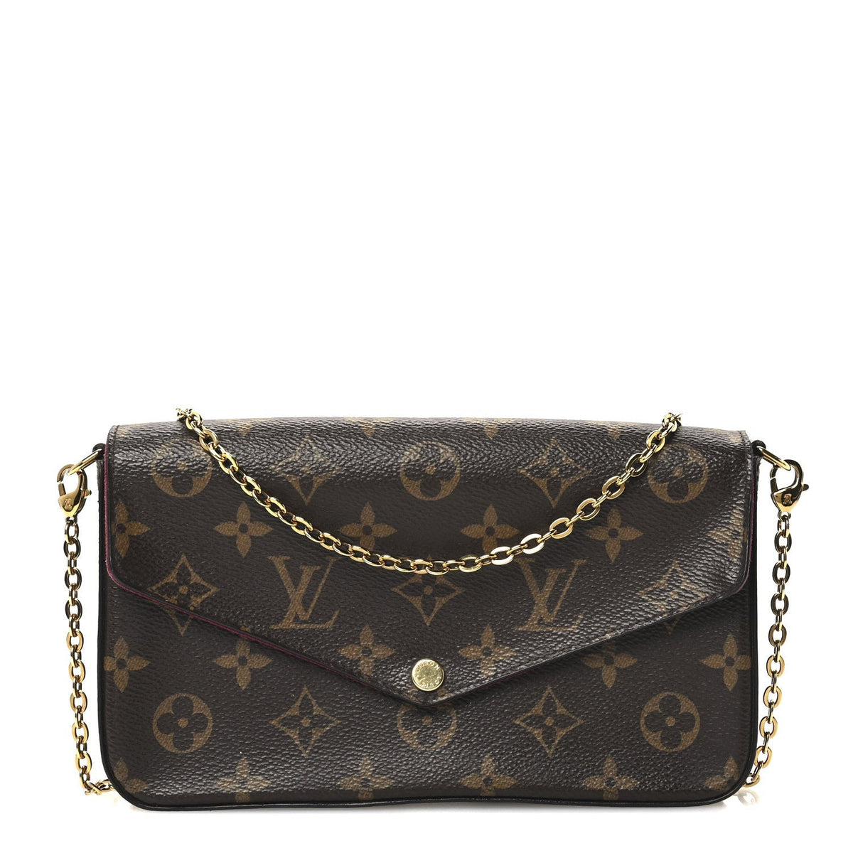 Louis Vuitton Monogram Pochette Felicie Chain Wallet Fuchsia