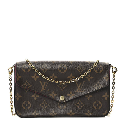 Louis Vuitton Monogram Pochette Felicie Chain Wallet Fuchsia