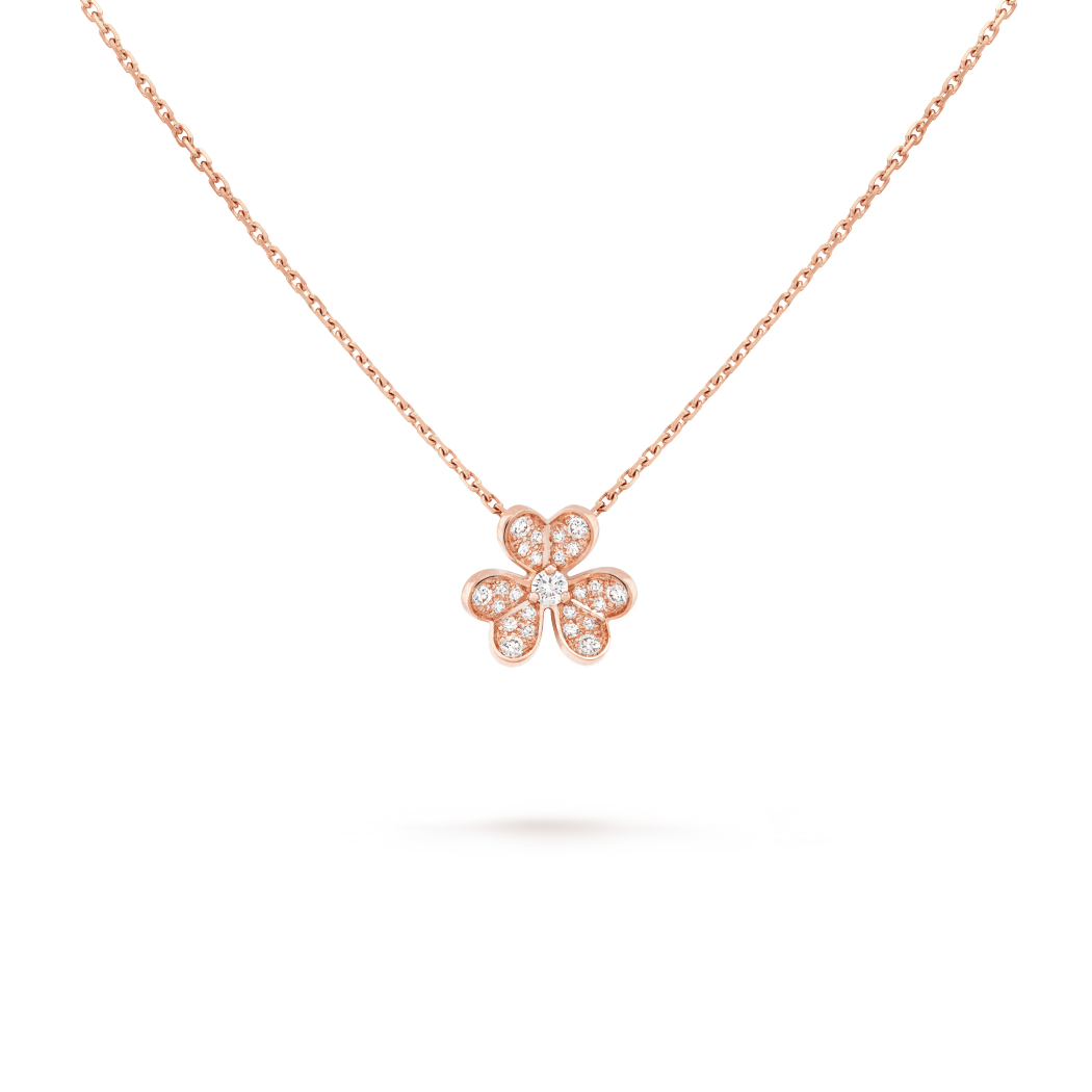 18K Gold Diamond VCA Frivole Mini Pendant