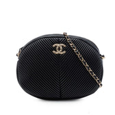 Pleated Camera Case Chevron Lambskin Small
