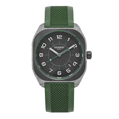 Hermes Glass Fiber Ceramic Rubber 39mm H08 Automatic Watch Vert 1928498