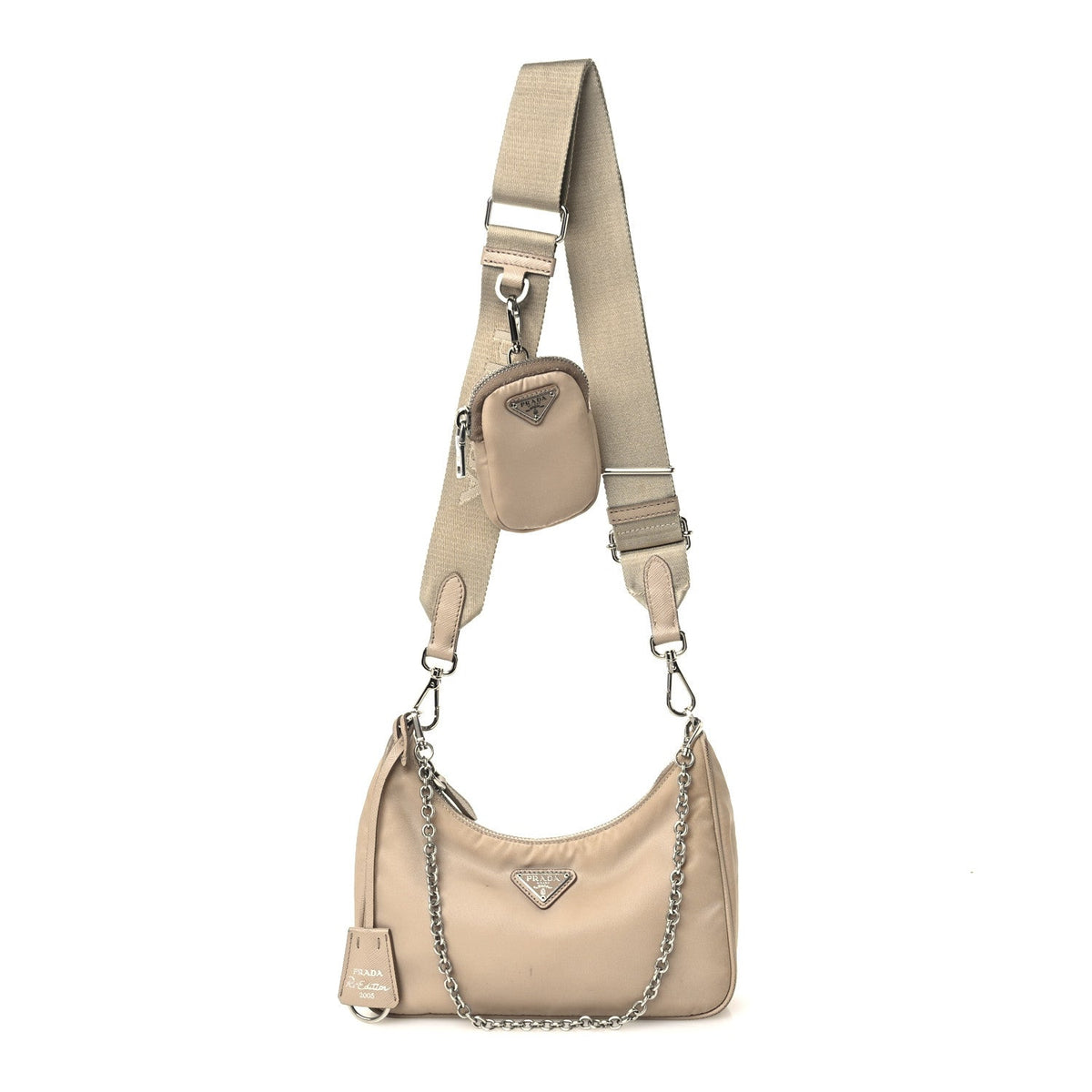 Prada Nylon Re-Edition 2005 Shoulder Bag Cammeo 1983689