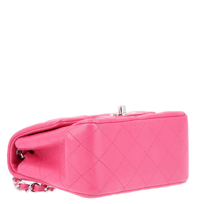 Chanel Lambskin Quilted Mini Square Flap Dark Pink