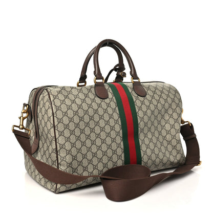 Gucci GG Supreme Monogram Medium Ophidia Carry-On Duffle Bag Beige Ebony