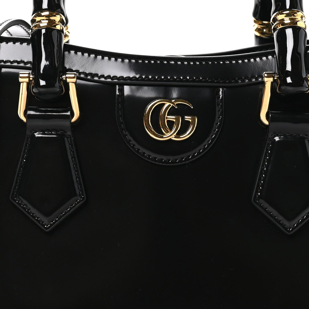 Gucci Polished Calfskin Small Diana Tote Bag Black