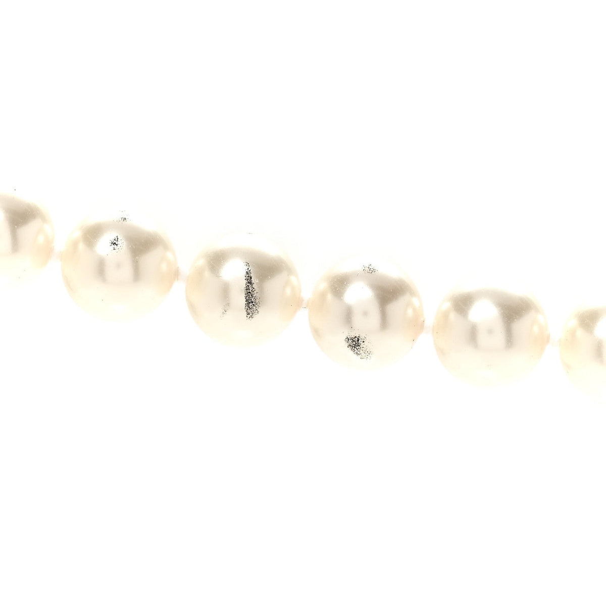 Chanel Gold Tone Crystal Faux Pearl CC Long Necklace