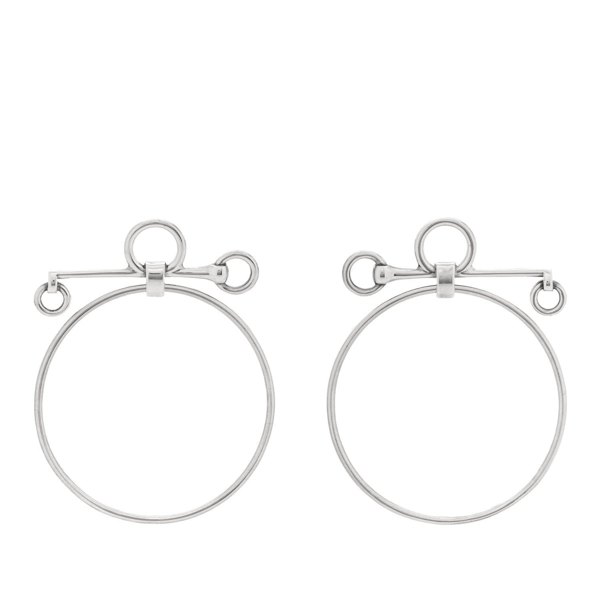 Hermes Sterling Silver Loop Earrings