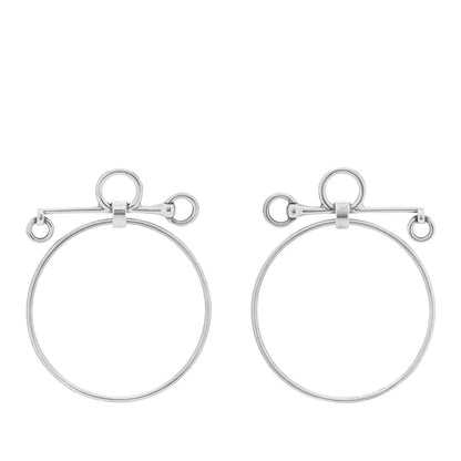 Hermes Sterling Silver Loop Earrings