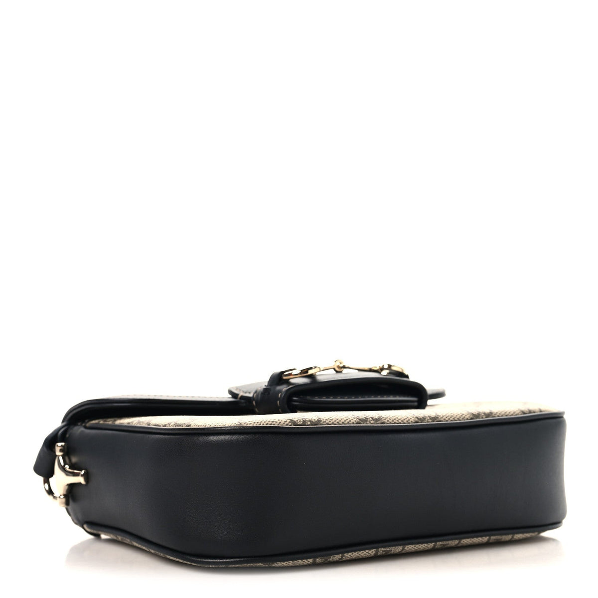 Gucci GG Supreme Horsebit 1955 Small Shoulder Bag Beige Black