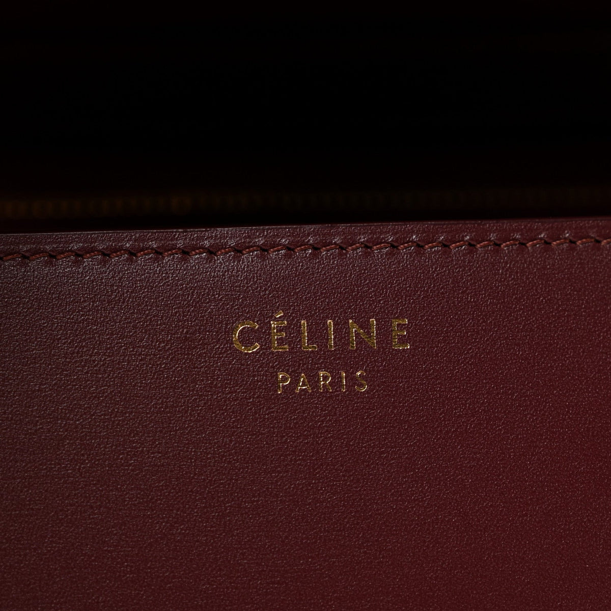 Celine Box Calfskin Medium Classic Box Flap Bag Burgundy