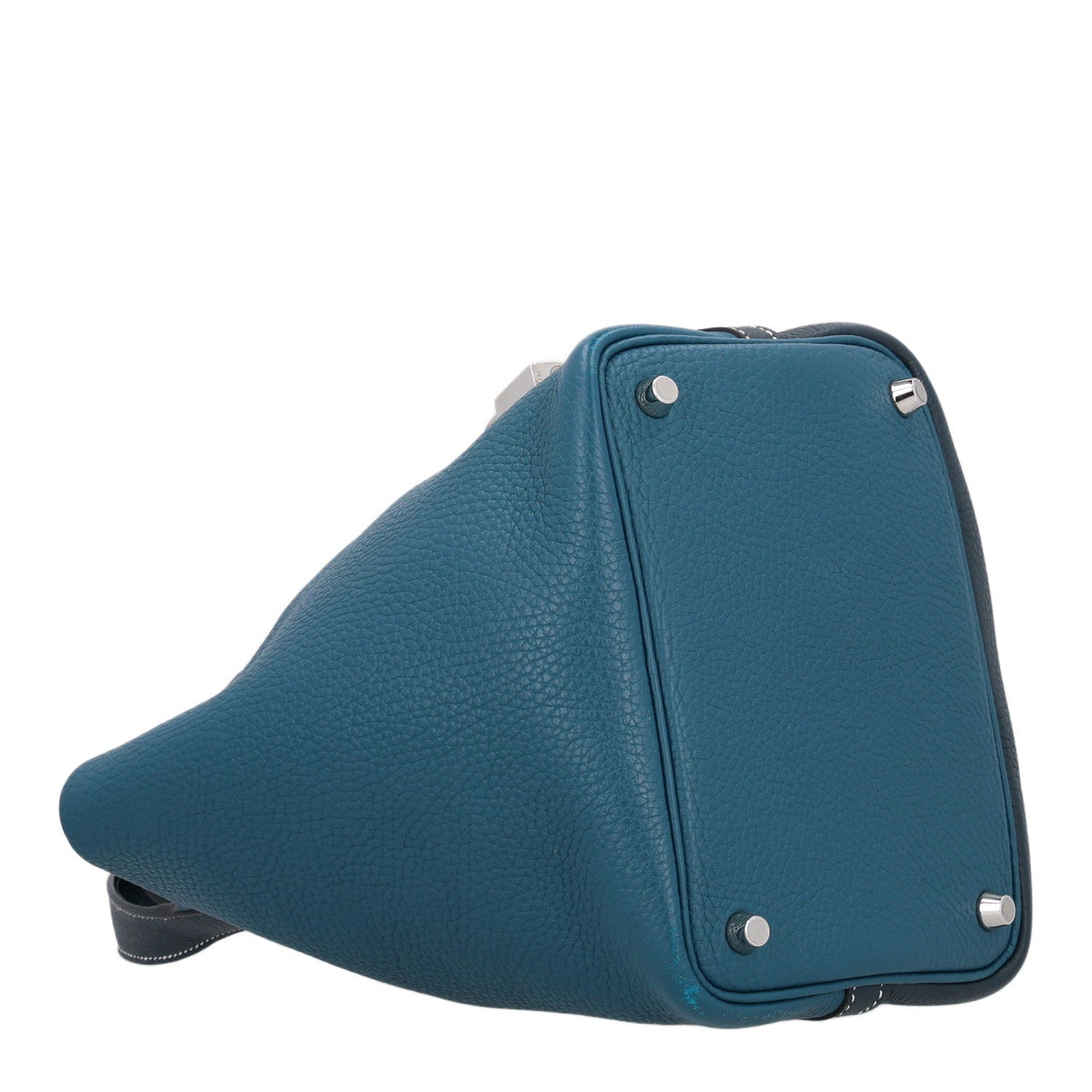 Hermes Taurillon Clemence Casaque Picotin Lock 18 PM Vert Bosphore Deep Bleu
