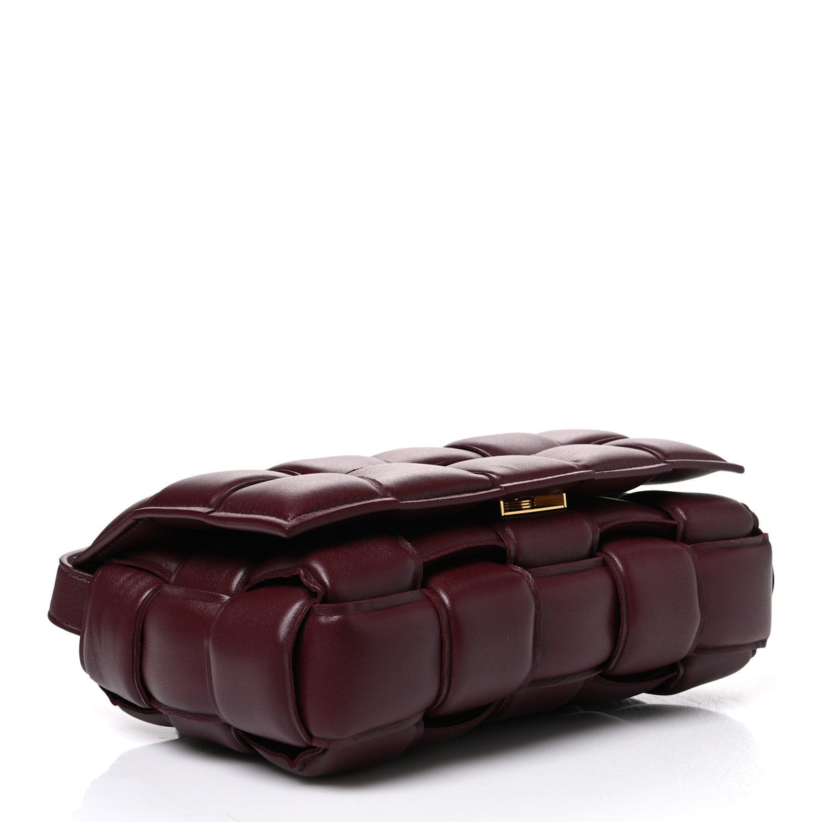 Bottega Veneta Nappa Maxi Intreccio Padded Cassette Crossbody Bag Dark Red