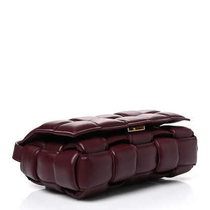 Bottega Veneta Nappa Maxi Intreccio Padded Cassette Crossbody Bag Dark Red