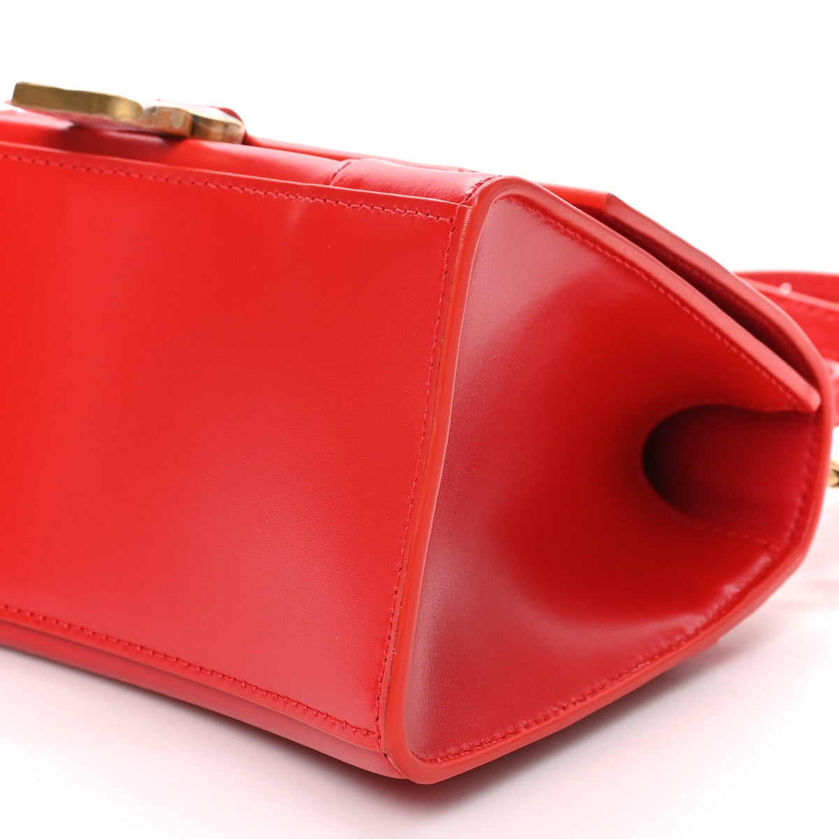 Balenciaga Shiny Box Calfskin Small Hourglass Top Handle Bag Bright Red