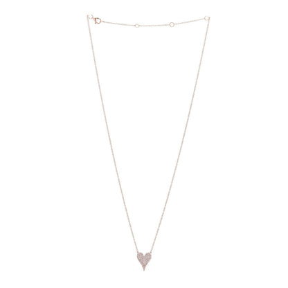 Parker & West 14K Rose Gold Diamond Pave Heart Pendant Necklace
