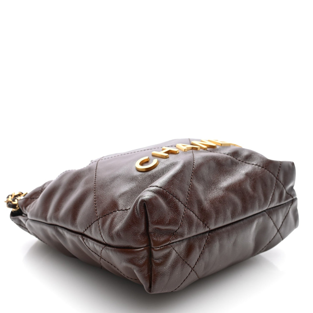 Chanel Shiny Calfskin Quilted Mini Chanel 22 Brown