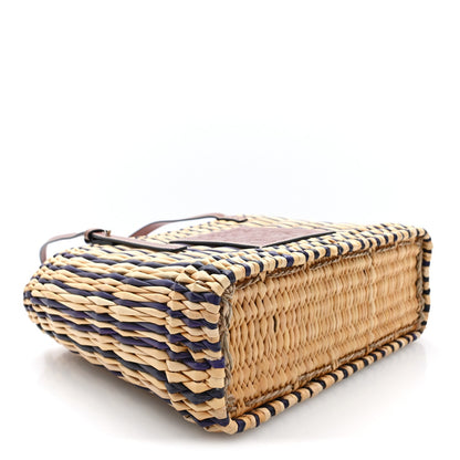 Loewe Raffia Square Small Basket Bag Natural Black Pecan 1920943
