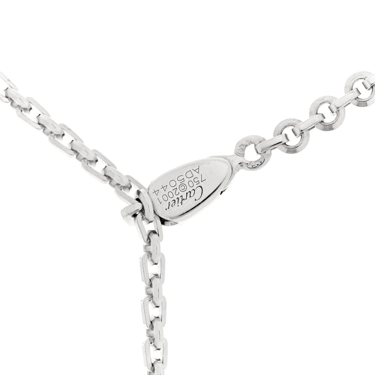 Cartier 18K White Gold Diamond Pearl 8.5mm Lariat Pendant Necklace