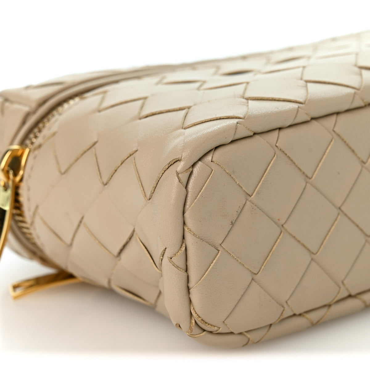 Bottega Veneta Calfskin Intrecciato Bang Bang Vanity Case Ecru