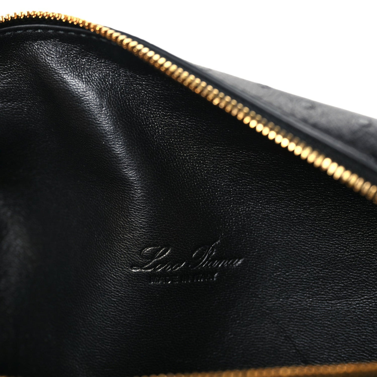 Loro Piana Ostrich L19 Extra Pocket Pouch Black