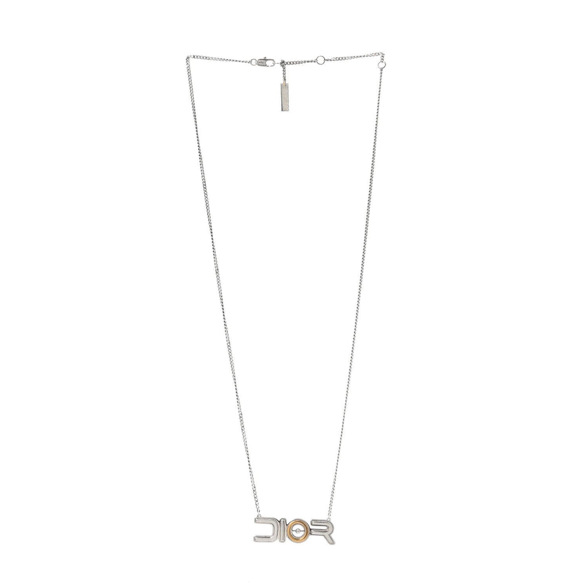 Christian DiorX SORAYAMA Metal Logo Necklace Silver Gold