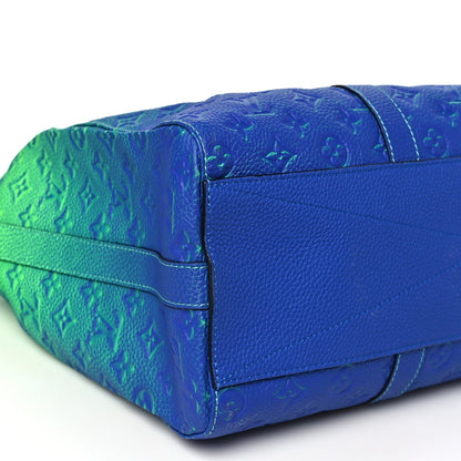 Louis Vuitton Taurillon Illusion Keepall Tote Bleu Vert