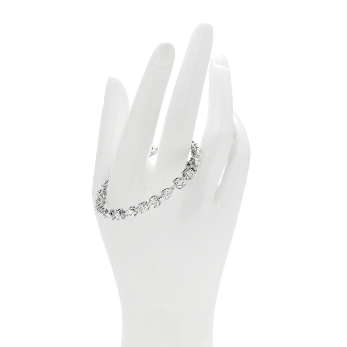 Parker & West by FASHIONPHILE18K White Gold Diamond 5.50ctw Emerald Marquis Oval Pear Princess Cut Bracelet