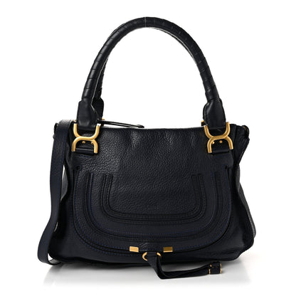 Chloe Calfskin Medium Marcie Satchel Royal Navy