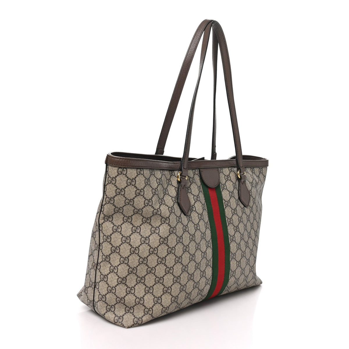 Gucci GG Supreme Monogram Medium Ophidia Shopping Tote Brown