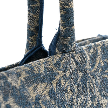 Christian Dior Canvas Embroidered Large Brocart Book Tote Blue 1983375