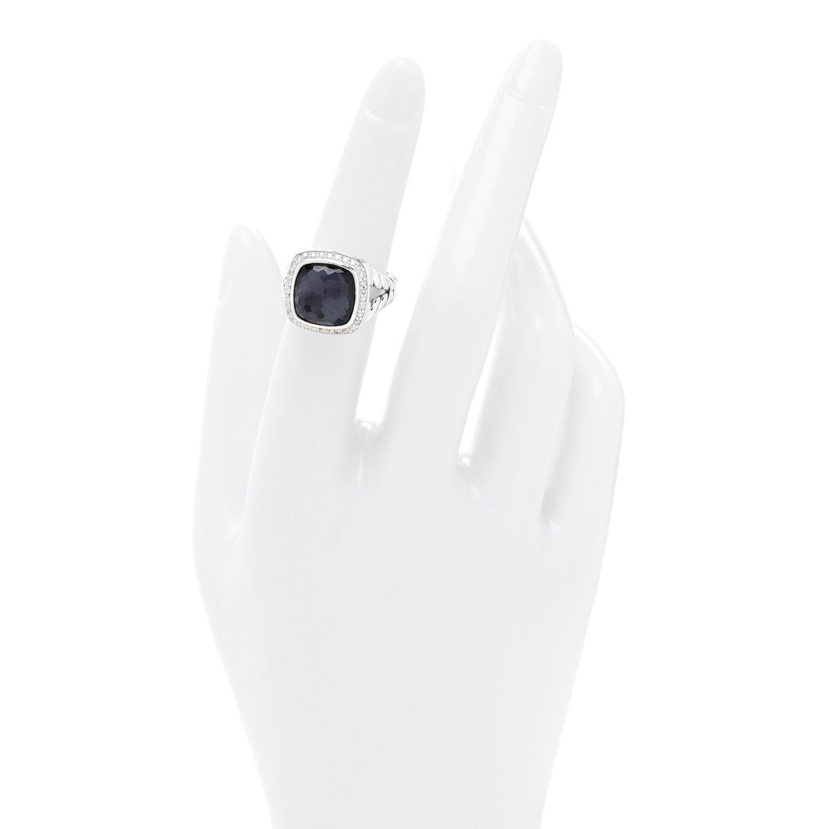 David Yurman Sterling Silver Diamond Black Orchid 11mm Albion Ring 51 5.75