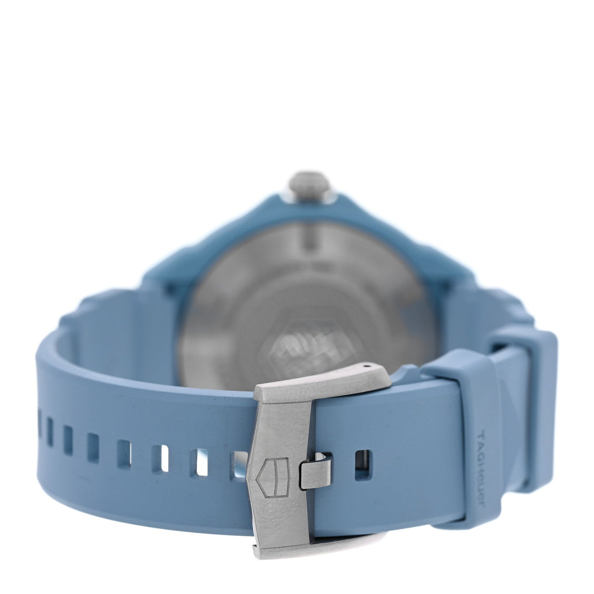 Tag Heuer Polylight Stainless Steel Rubber 38mm Formula 1 Solargraph Quartz Watch Light Blue WBY1163