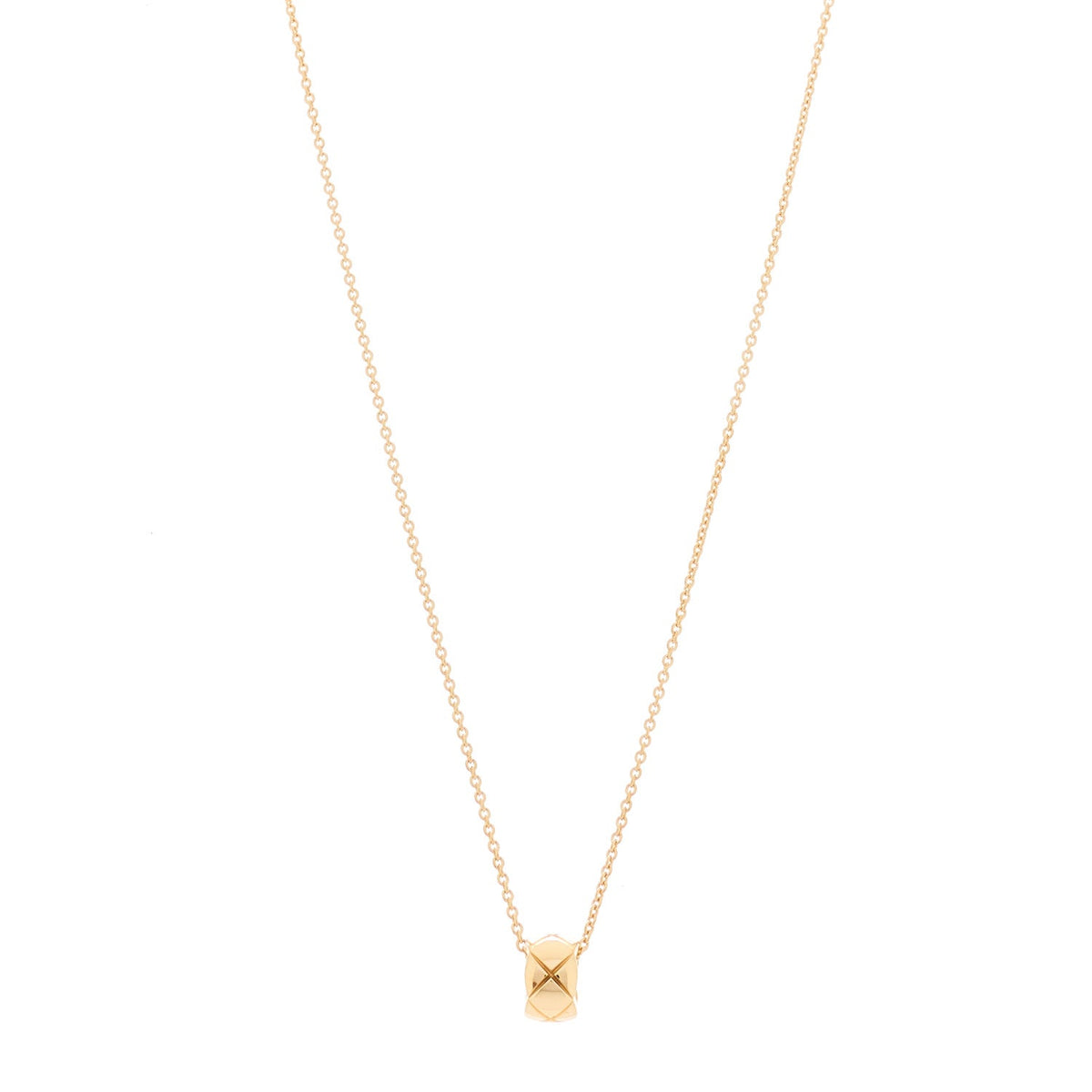 Chanel 18K Yellow Gold Coco Crush Round Pendant Necklace