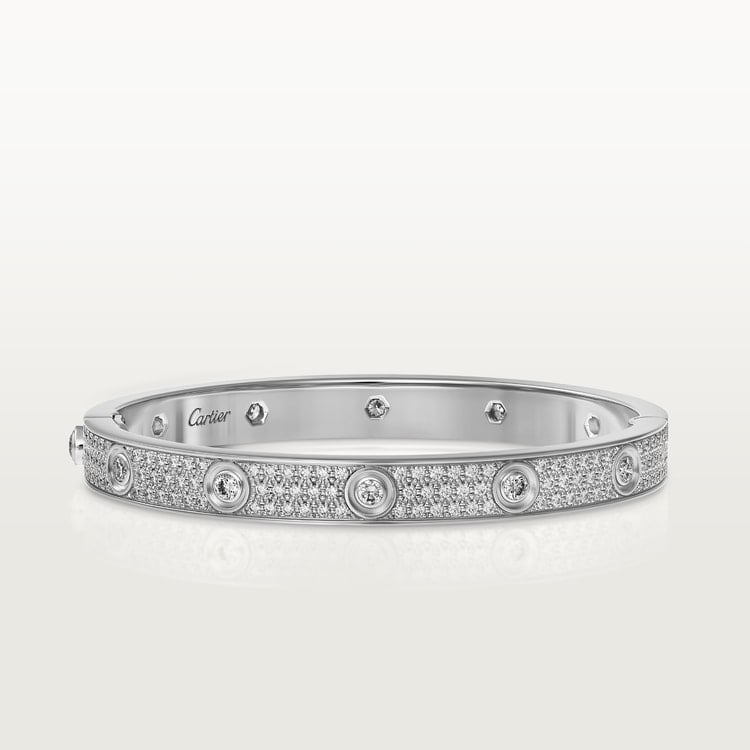 18K White Gold Diamonds Cartier Love Bracelet