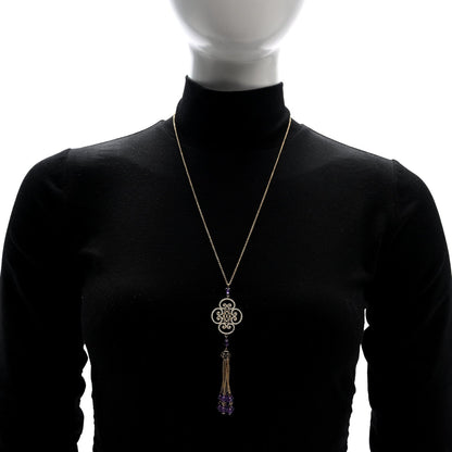 Tiffany 18K Yellow Gold Diamond Amethyst Paloma Picasso Goldoni Necklace