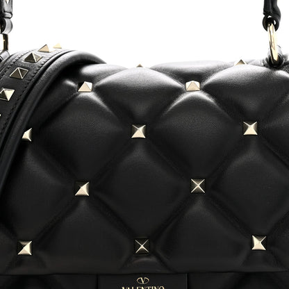 Valentino Garavani Nappa Medium Candystud Top Handle Bag Black 1981048