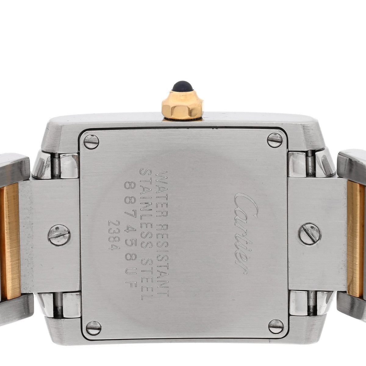 Cartier Stainless Steel 18K Yellow Gold 20mm Tank Francaise Quartz Watch
