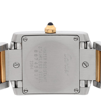 Cartier Stainless Steel 18K Yellow Gold 20mm Tank Francaise Quartz Watch