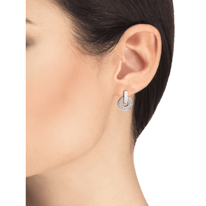 18K Gold Diamond Mother of Pearl Earrings