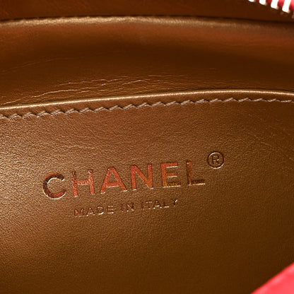 Chanel Lambskin Quilted CC Pearl Crush Camera Case Red