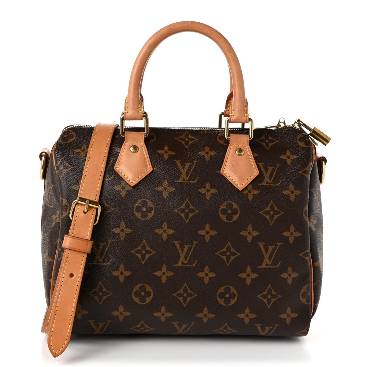 Louis Vuitton Monogram Speedy Bandouliere 25 Brown