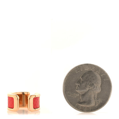 Hermes Epsom Gold Plated PM Olympe Ear Cuff Orange
