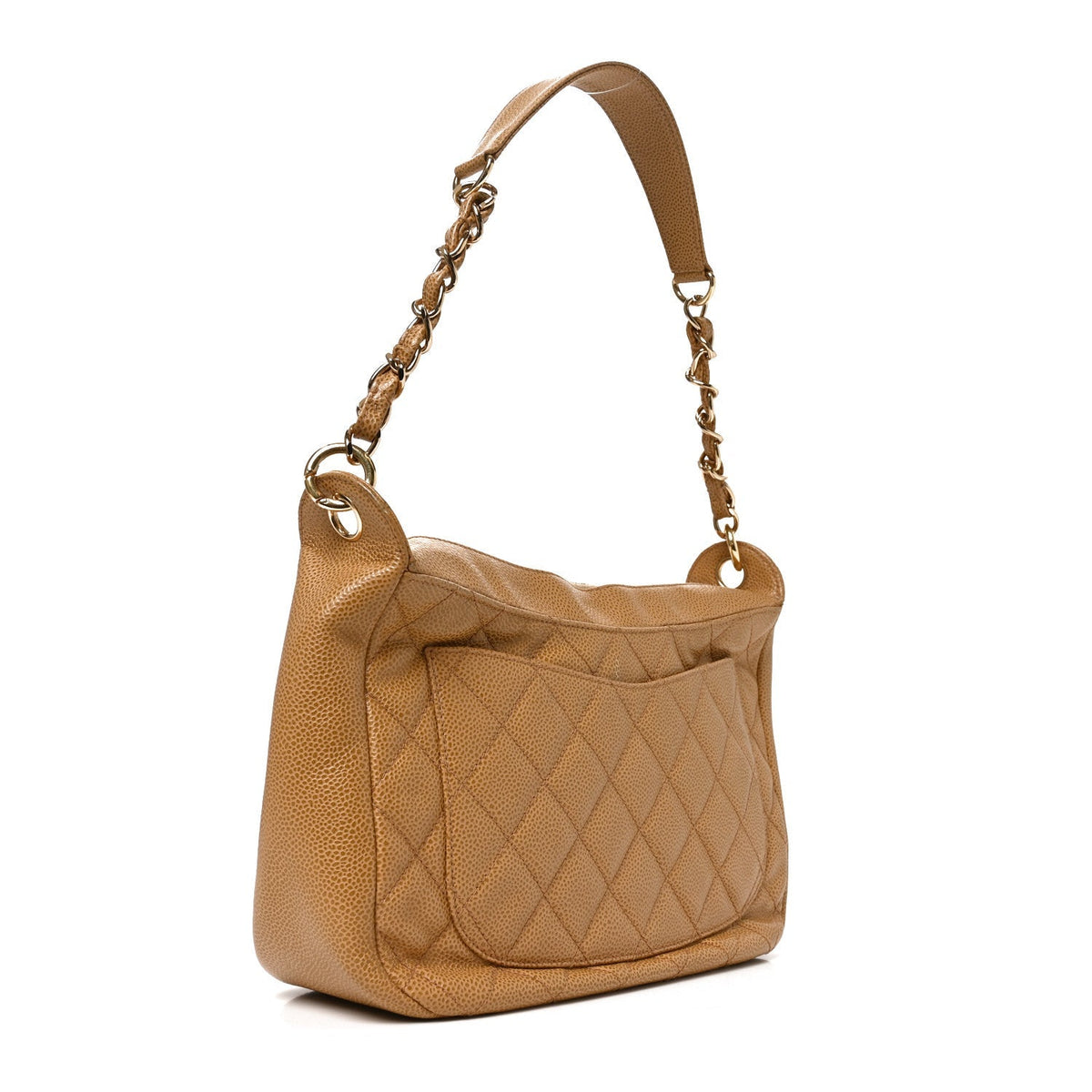 Chanel Caviar Quilted Timeless CC Shoulder Bag Beige