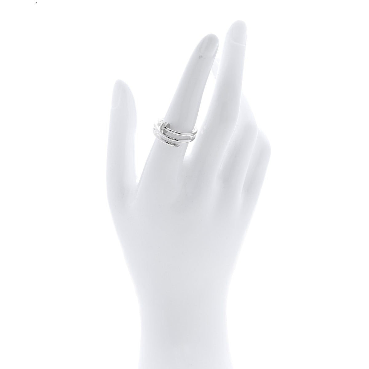 Cartier 18K White Gold Diamond Double Juste Un Clou Ring