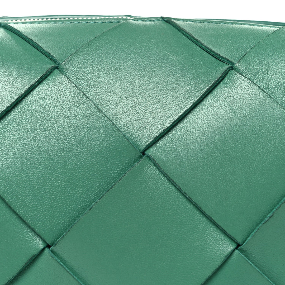 Bottega Veneta Lambskin Maxi Intrecciato Small Cassette Camera Bag Mermaid
