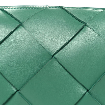 Bottega Veneta Lambskin Maxi Intrecciato Small Cassette Camera Bag Mermaid
