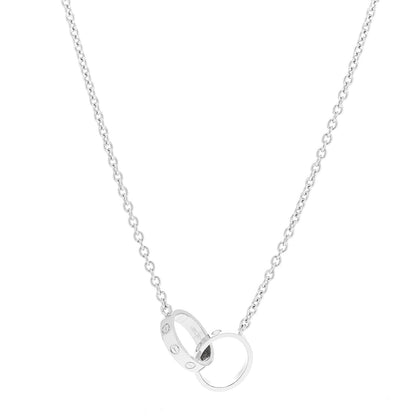 Cartier 18K White Gold Interlocking LOVE Necklace
