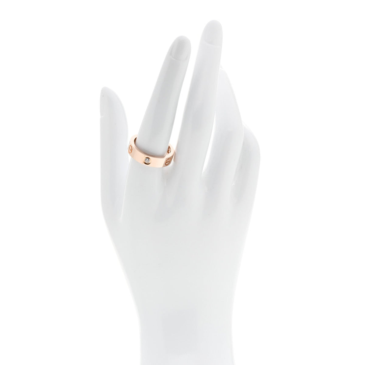 Cartier 18K Pink Gold 3 Diamond 5.5mm LOVE Ring 59 8.75