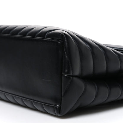 Saint Laurent Calfskin Y Quilted Monogram Medium Loulou Chain Satchel Black